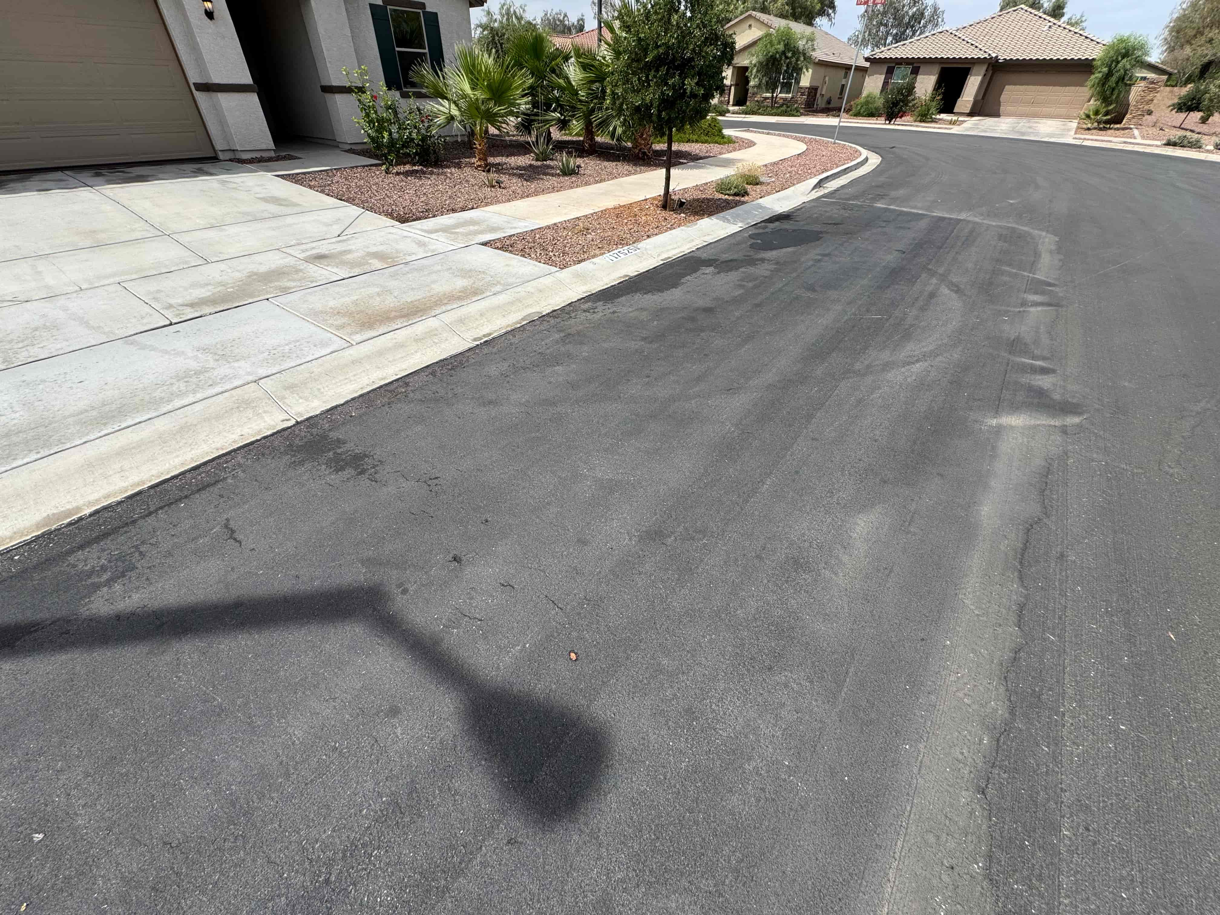 Asphalt after oil stain removal