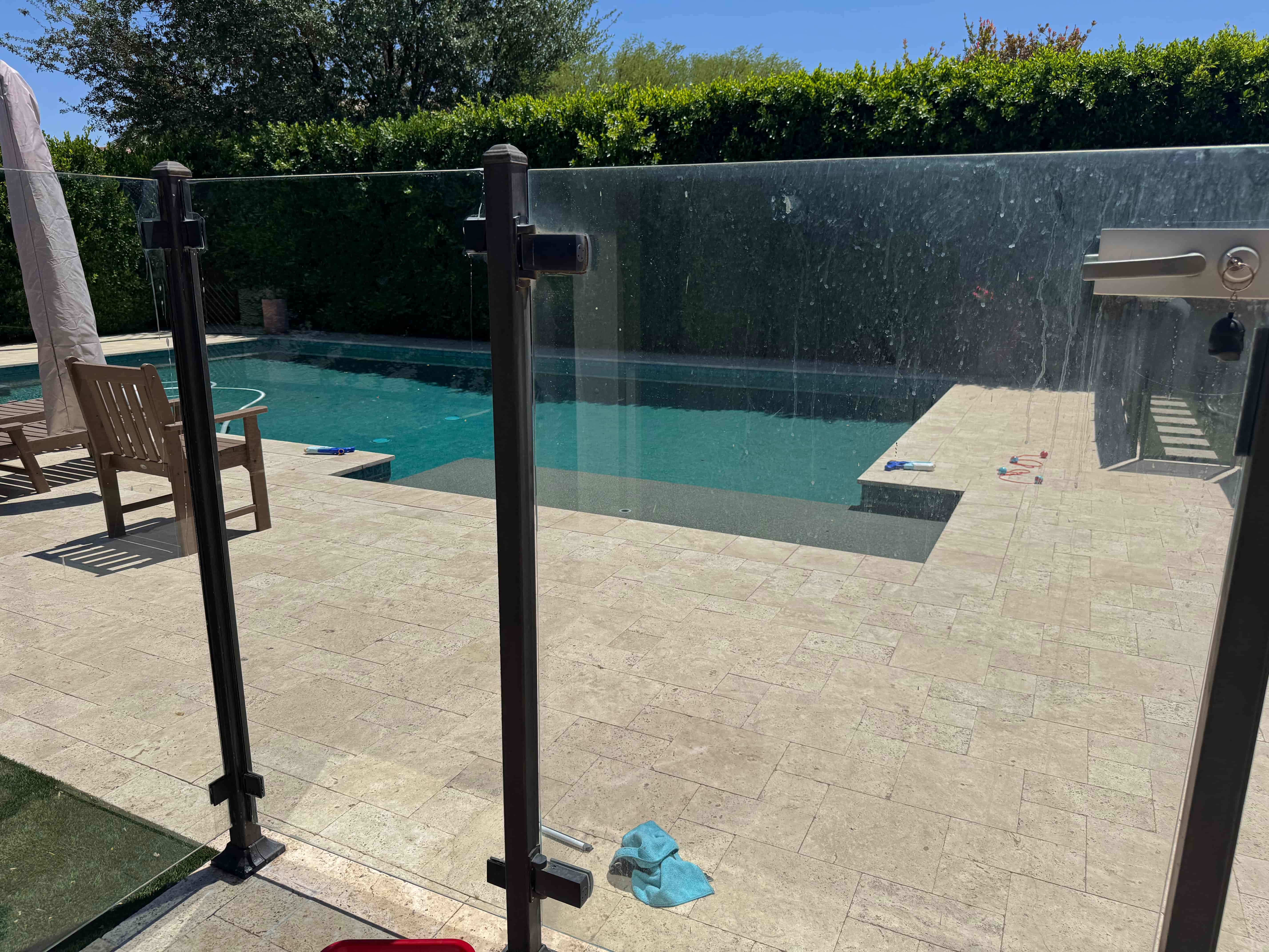 Pool gate glass hard water removal Surprise AZ