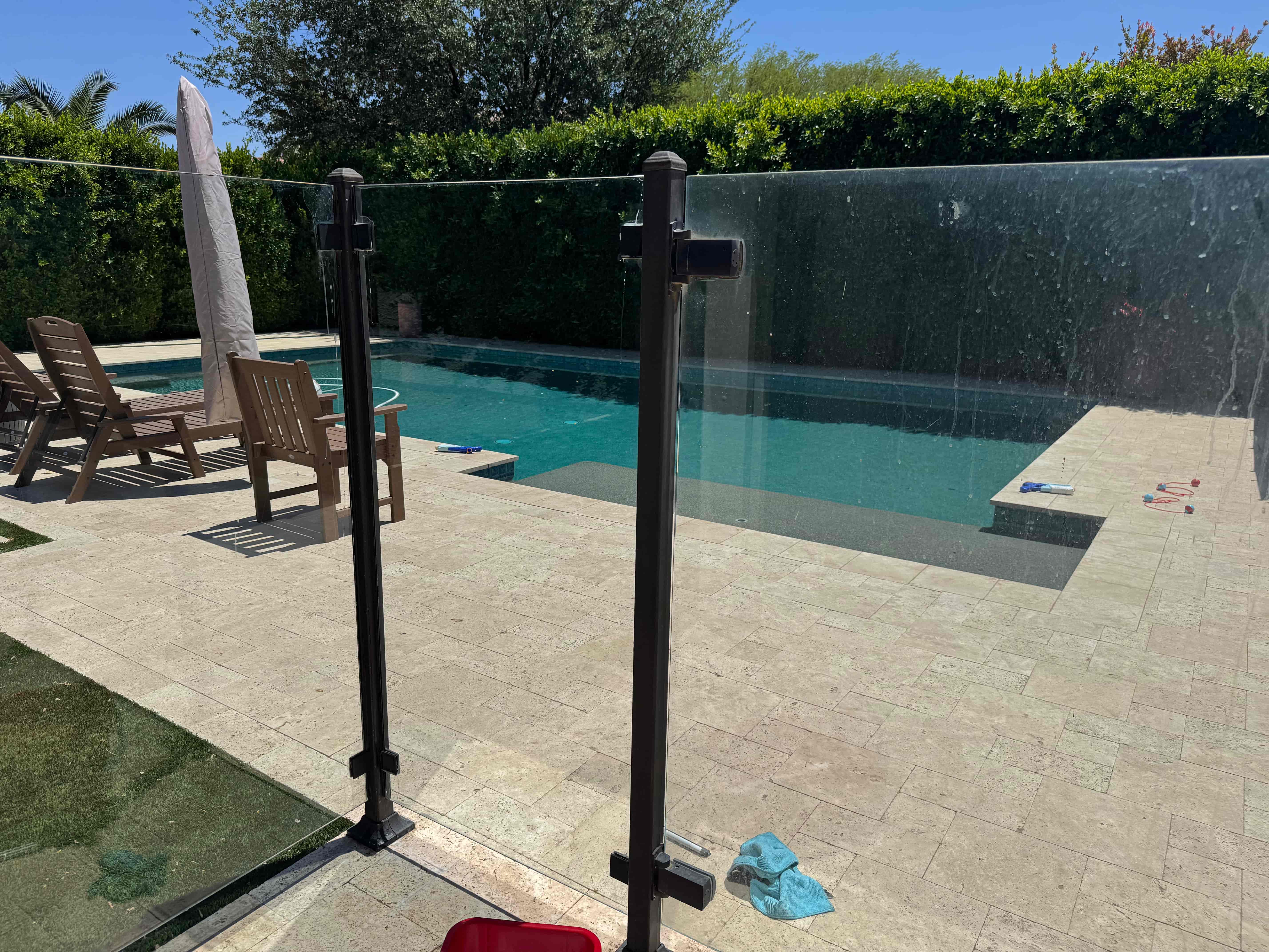 Pool gate glass hard water removal Surprise AZ