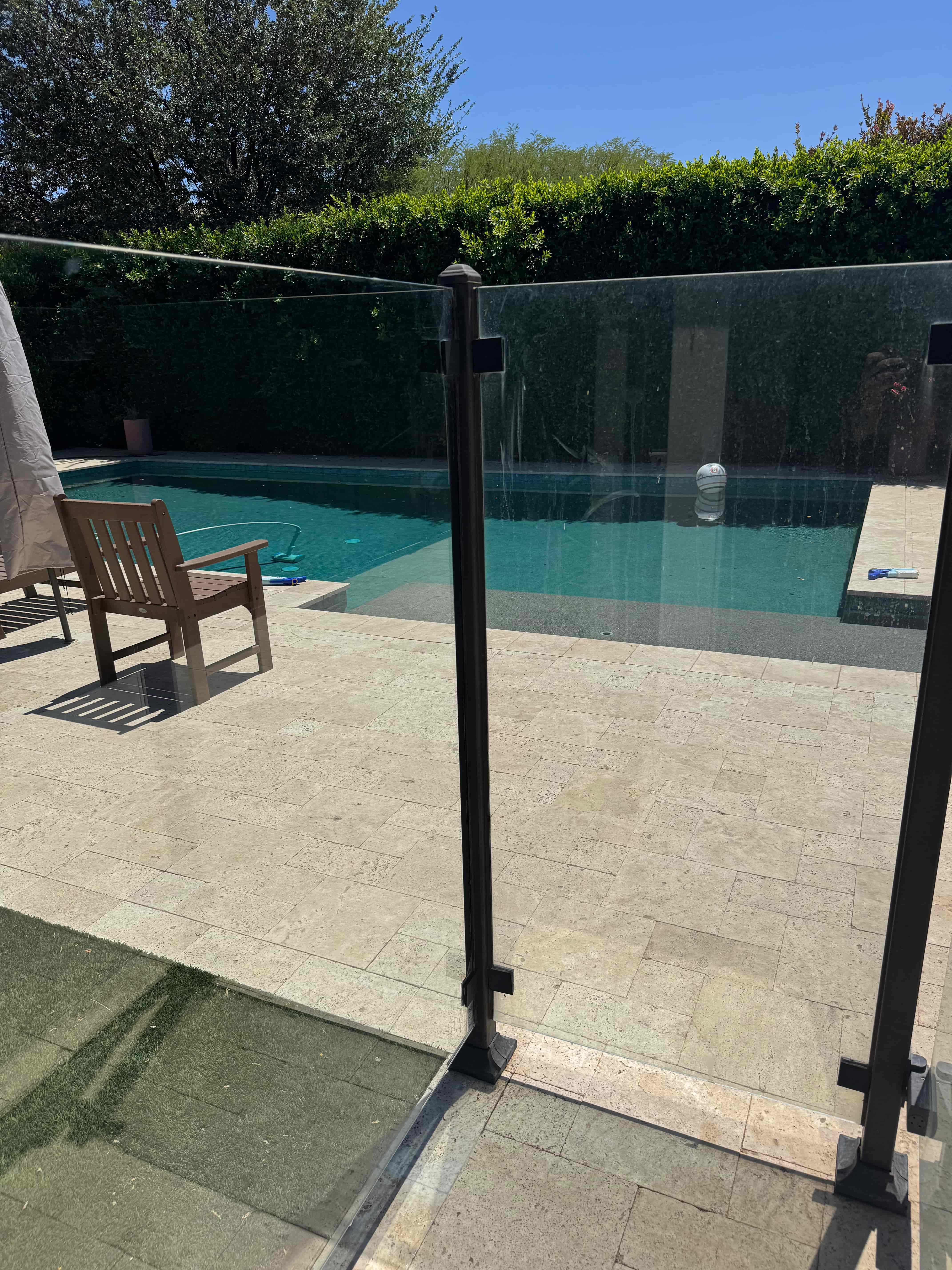 Pool gate glass hard water removal Surprise AZ