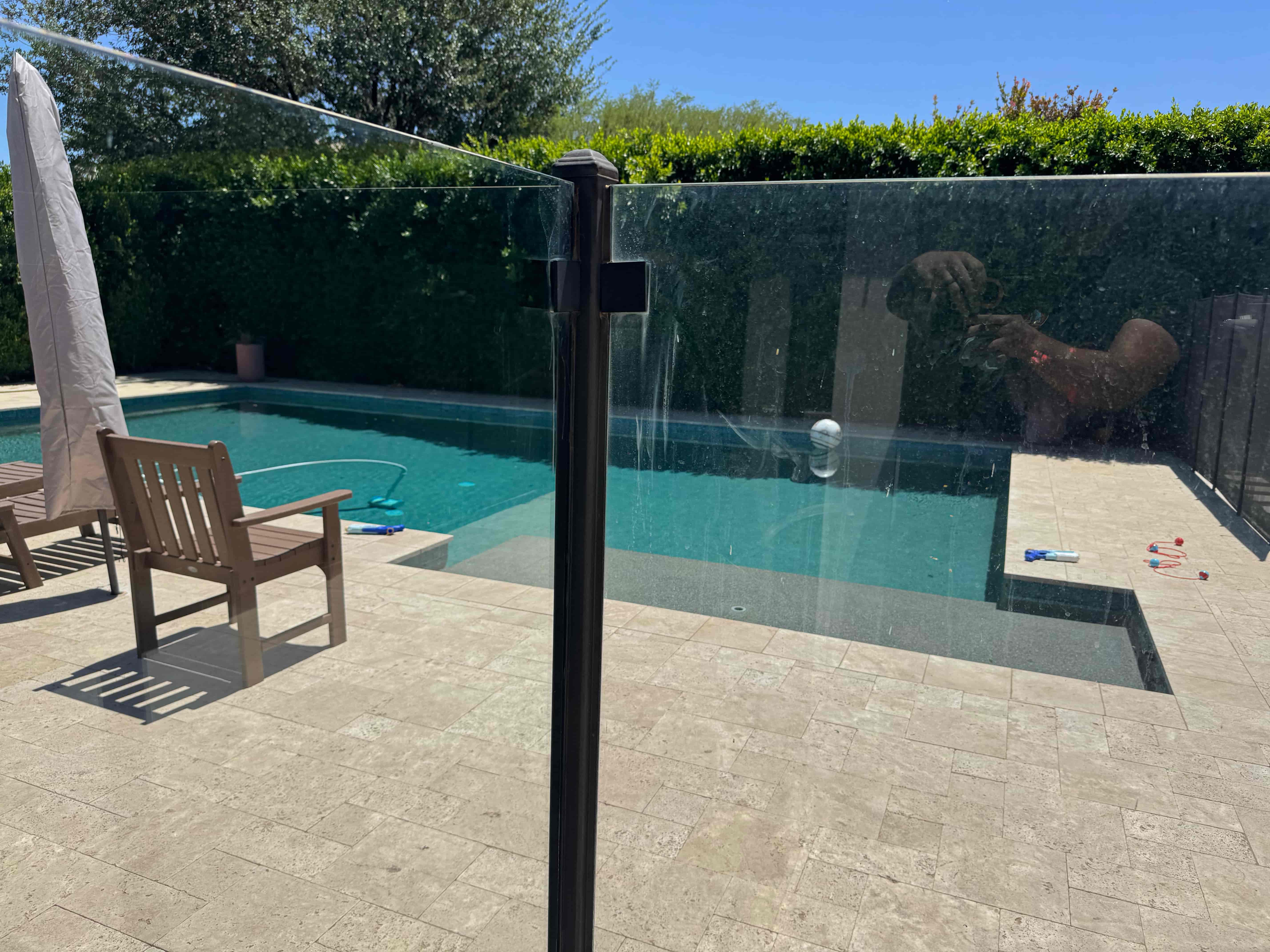Pool gate glass hard water removal Surprise AZ