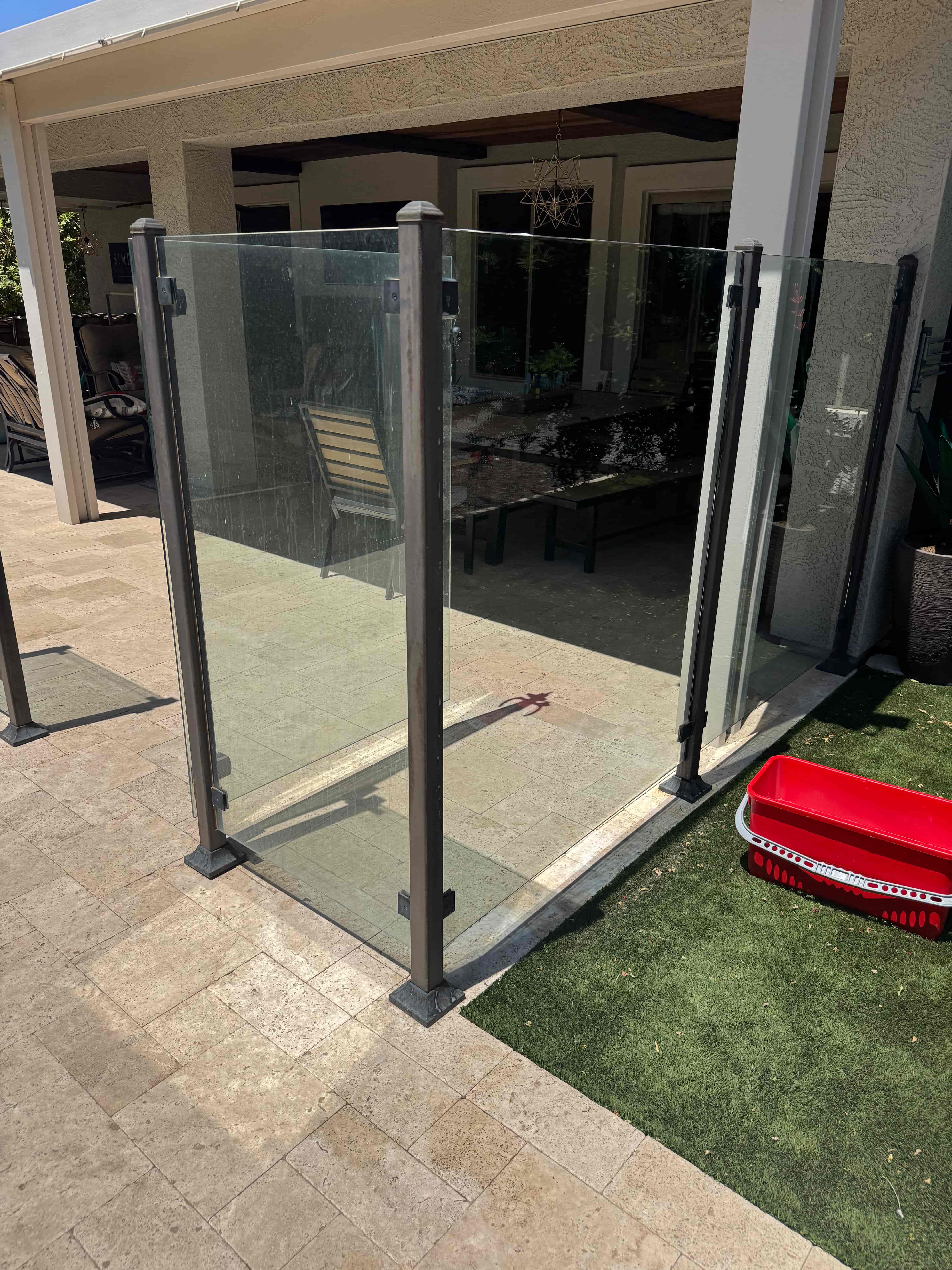 Pool gate glass hard water removal Surprise AZ