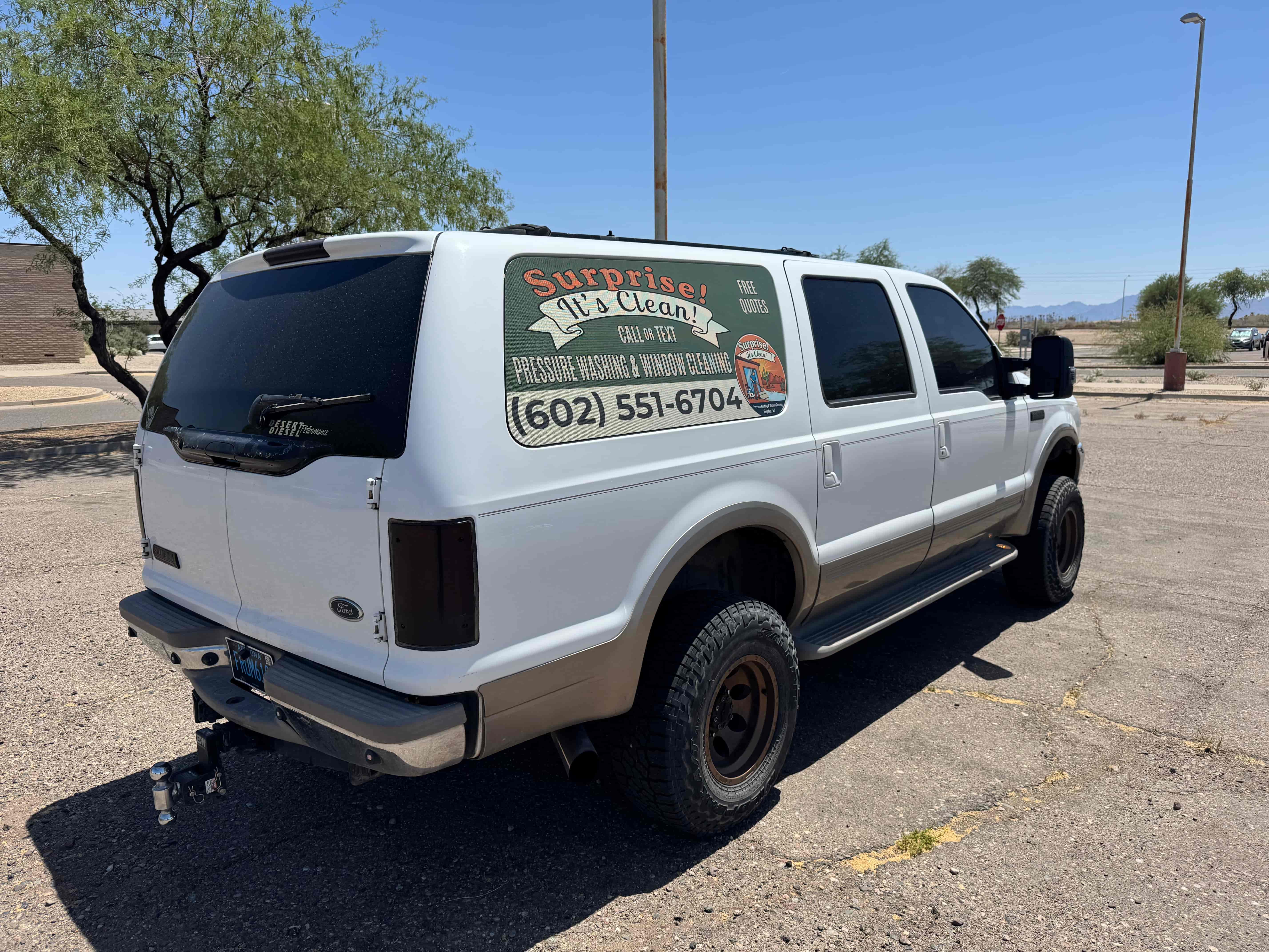 Surprise It's Clean truck rear with equipment