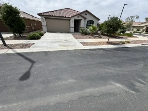 Residential asphalt after oil stain cleaning