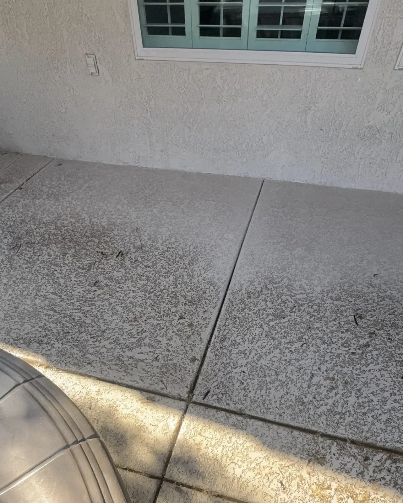 Residential patio before cleaning