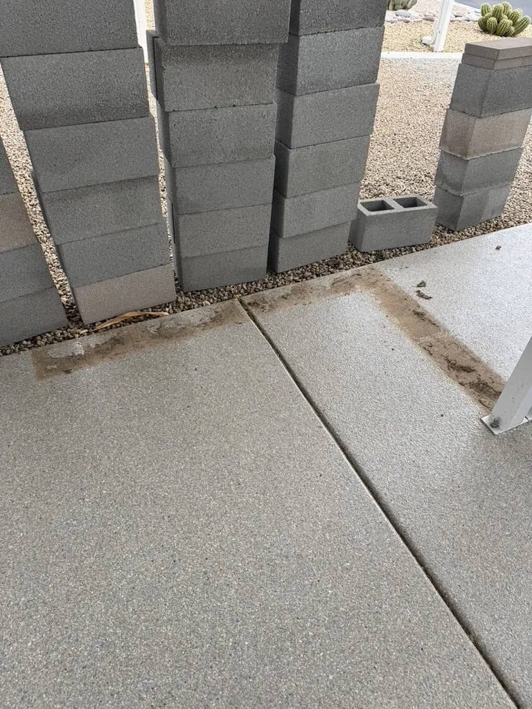 Residential patio before cleaning