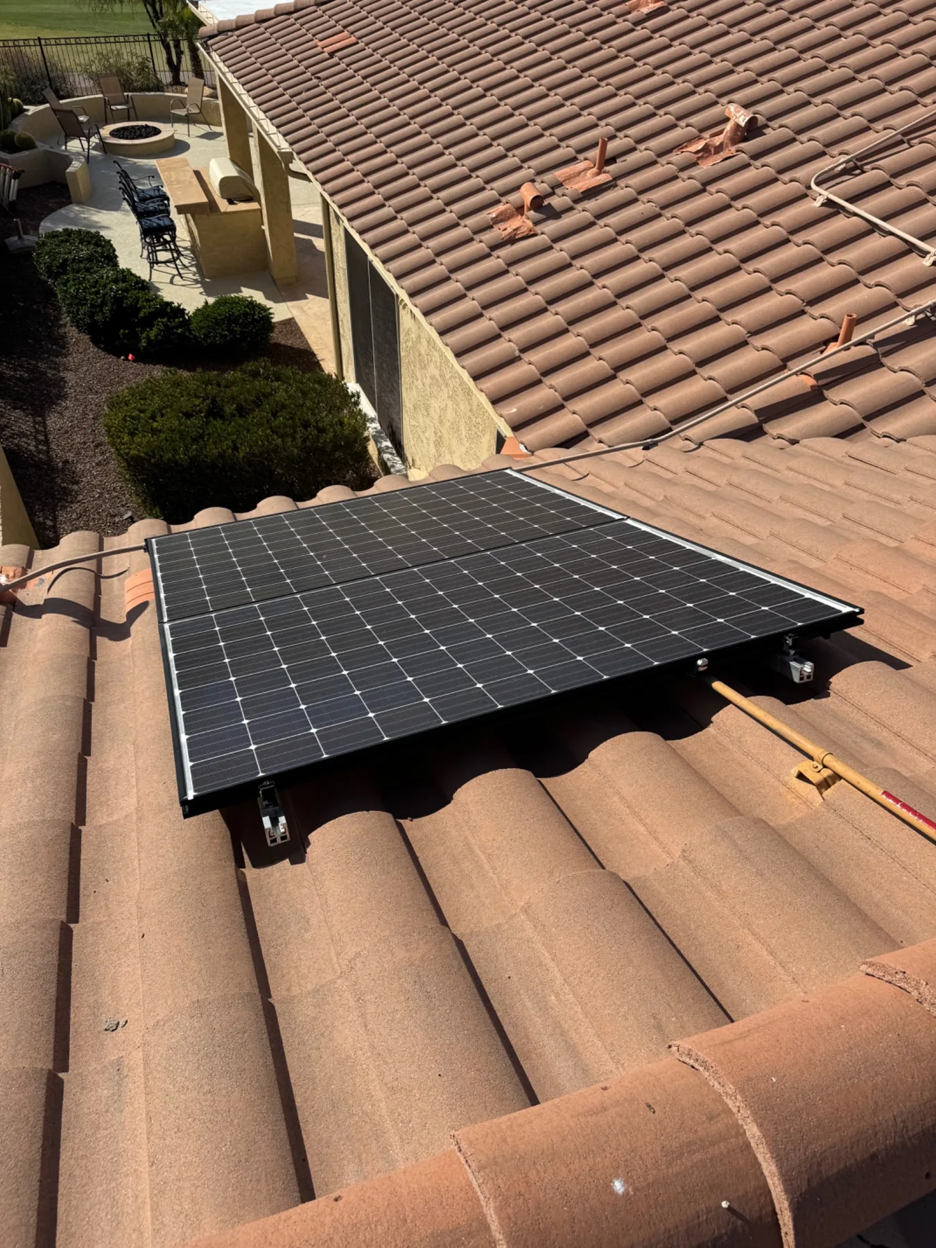 Solar panels being cleaned